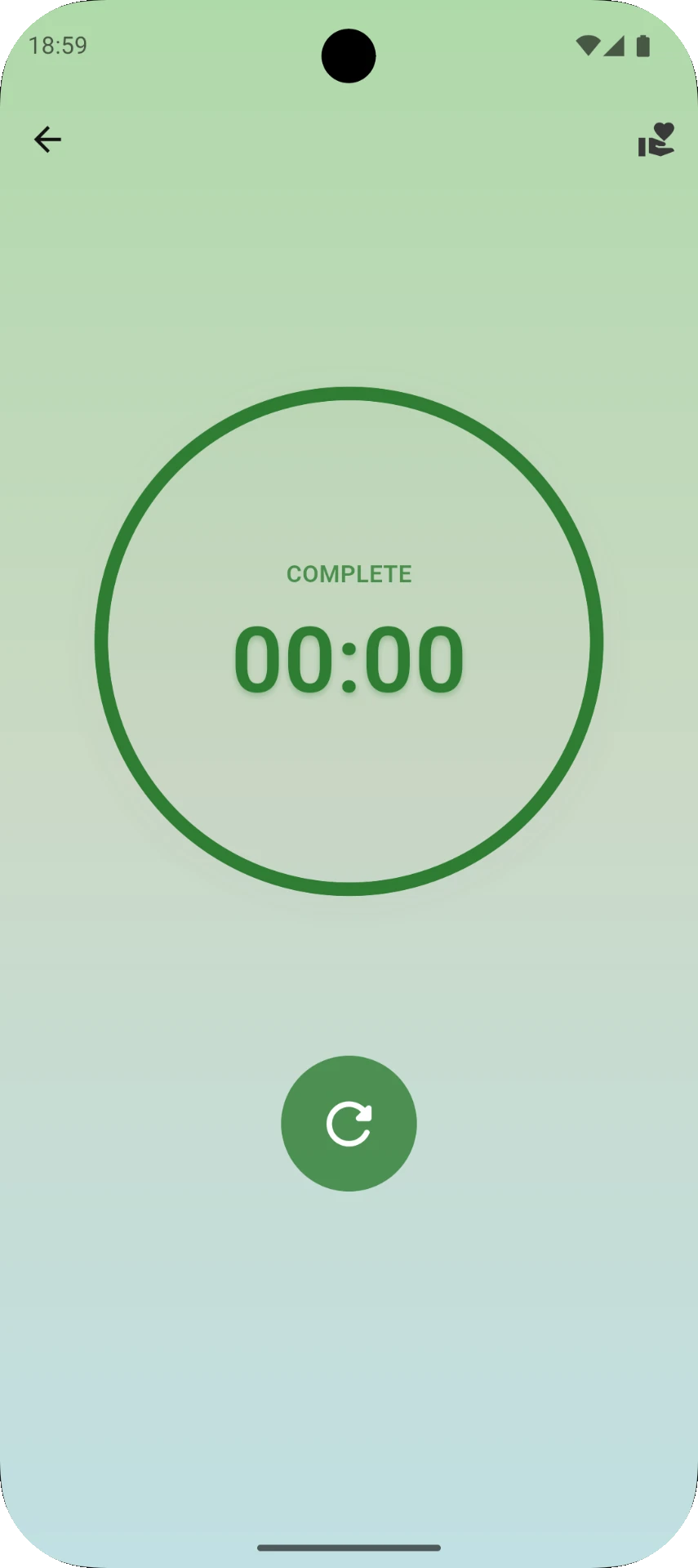 Session complete screen