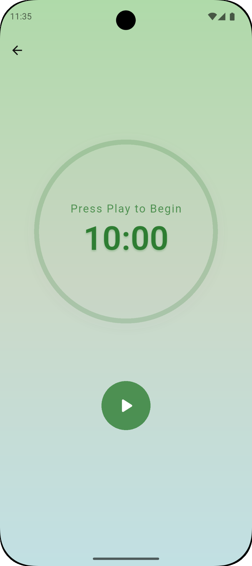 Meditation timer ready to begin